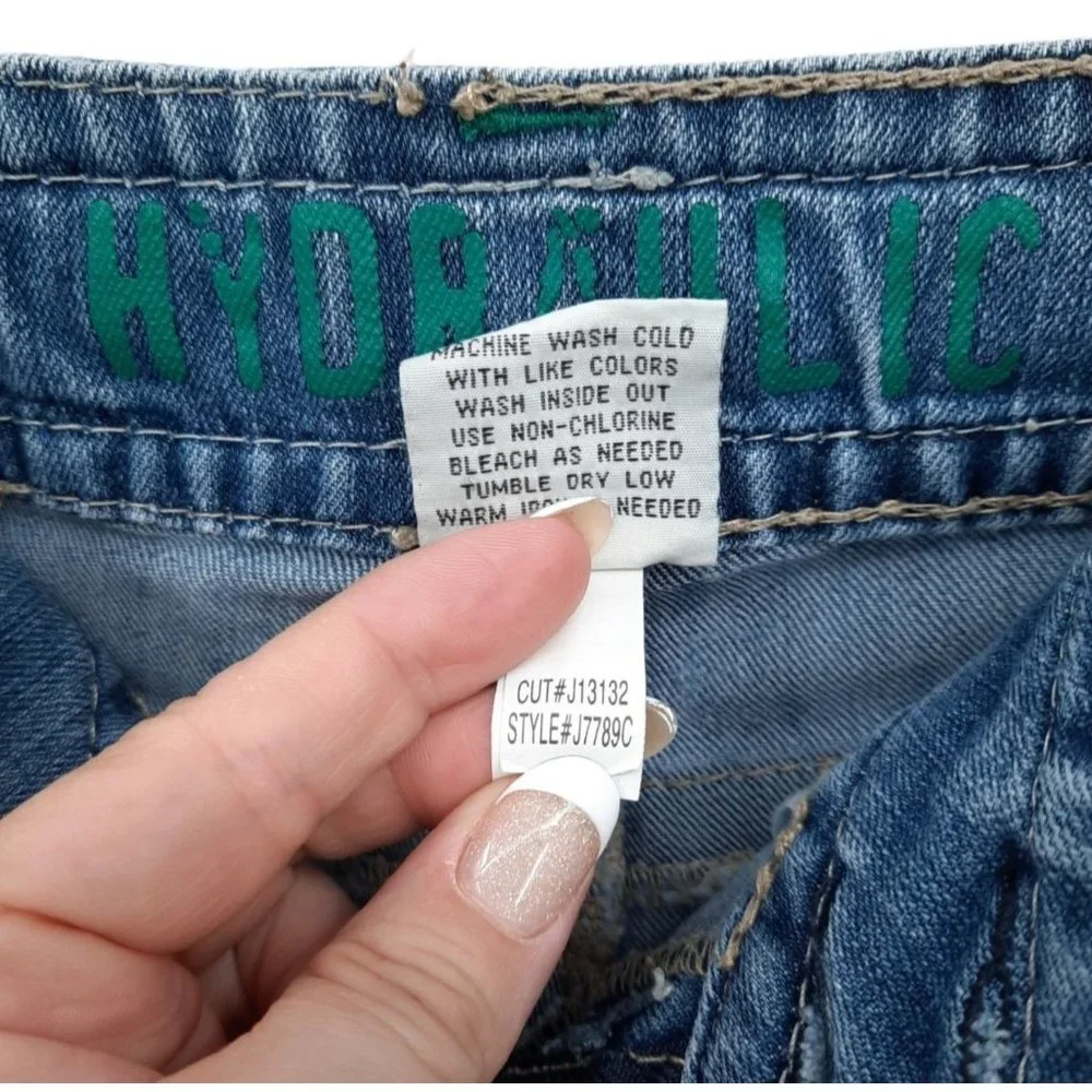 Hydraulic Stretch Denim Crop Capri Low Rise Jeans Size 5/6 Medium Wash Summer_8